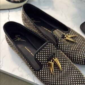 Giuseppe Zanotti Black Studded Women's Loafers